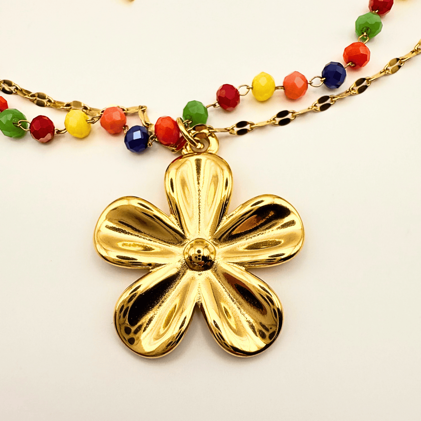 Flower and Beads Necklace - B.Fancy