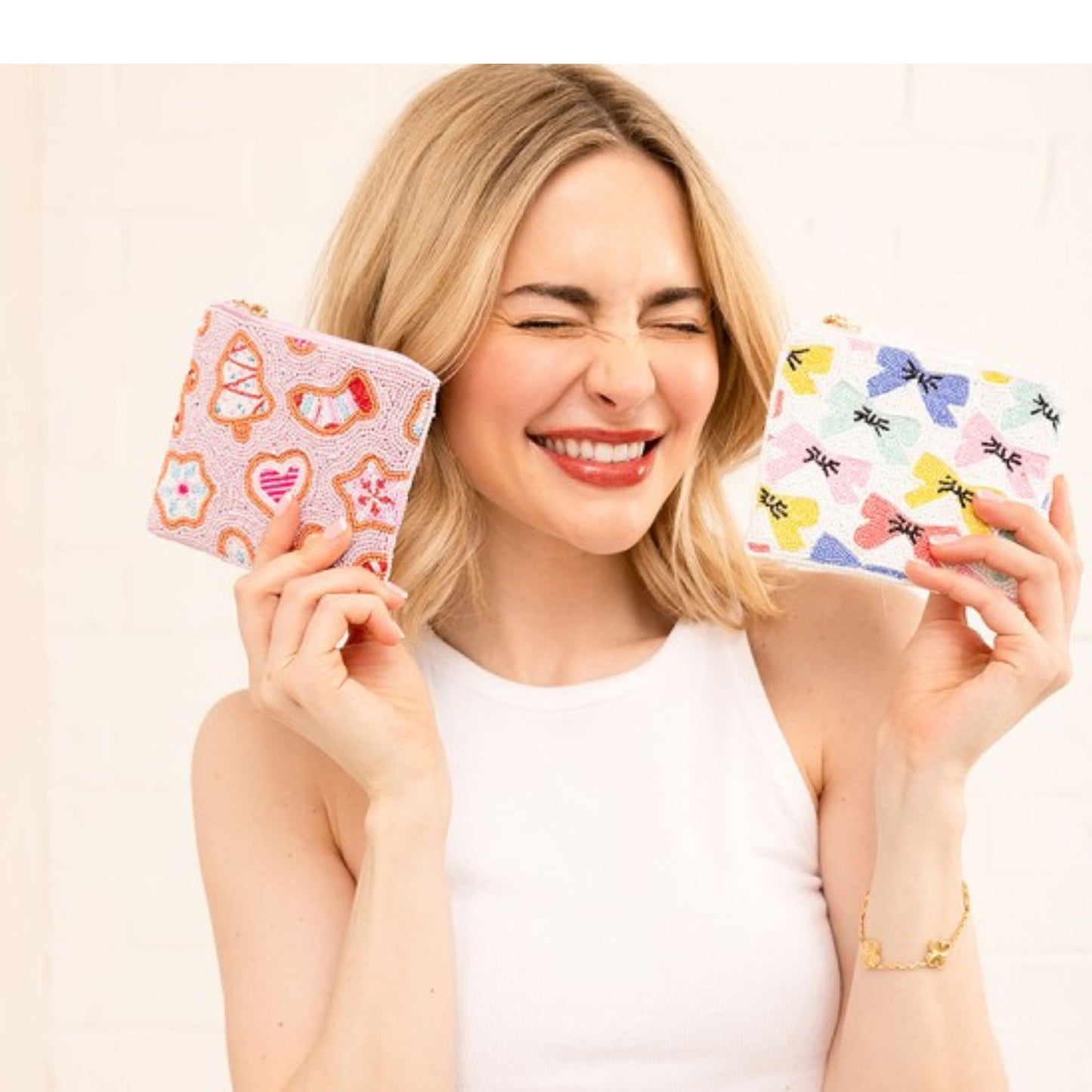 Beaded Coin Pouch - XOXO - B.Fancy