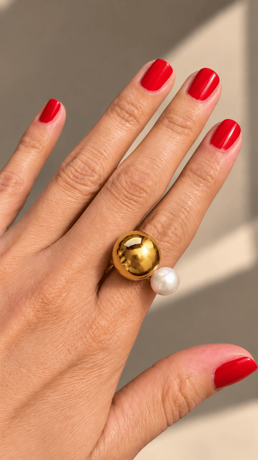 Pearl Duo Ring | Stainless Steel - B.Fancy