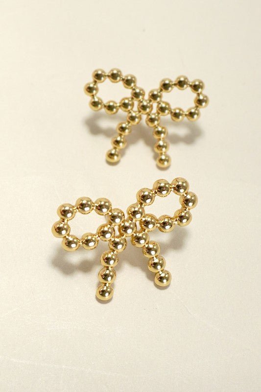 18k Stainless Steel Tarnish Free Bow Stud Earrings - B.Fancy