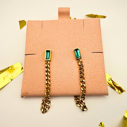 Green Gem Earrings - B.Fancy