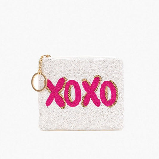 Beaded Coin Pouch - XOXO - B.Fancy