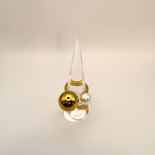 Pearl Stainless Steel Ring - One Size - B.Fancy