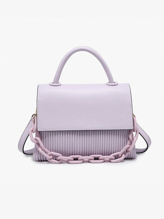 Lavander - Pleated Crossbody W/ Chain Accent - B.Fancy