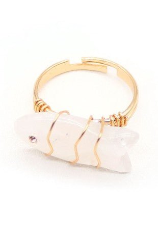 White - 18k Stainless Steel Tarnish Free Stone Ring (Copy) - B.Fancy