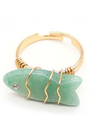 Green - 18k Stainless Steel Tarnish Free Stone Ring - B.Fancy