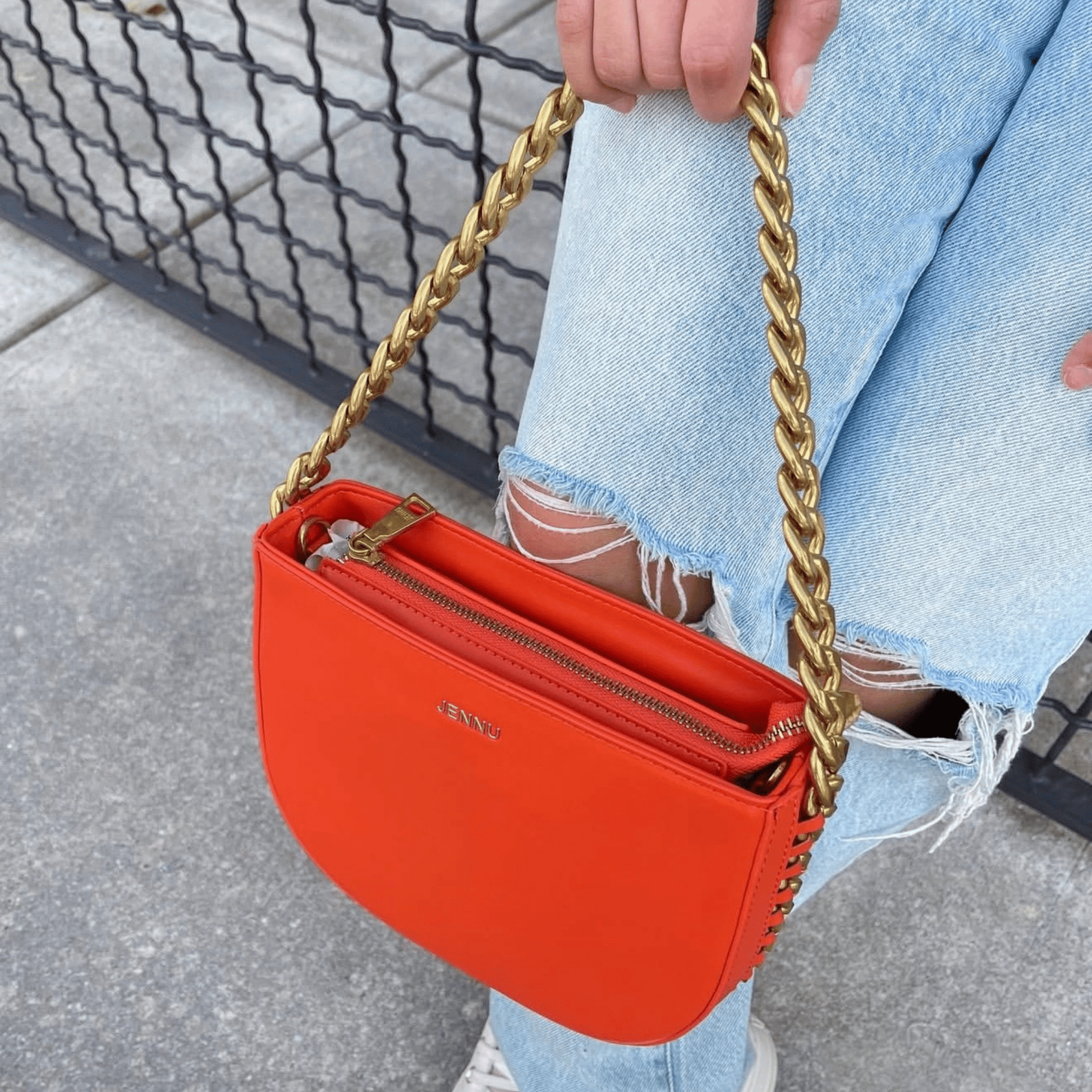 Brown Chain Saddle Bag - B.Fancy