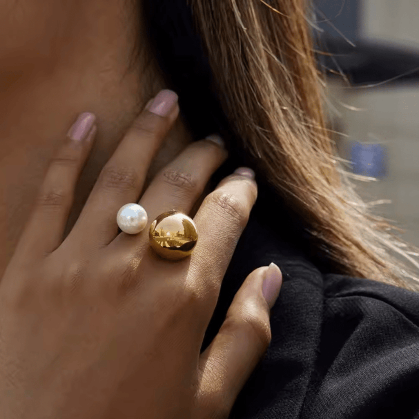 Pearl Stainless Steel Ring - One Size - B.Fancy