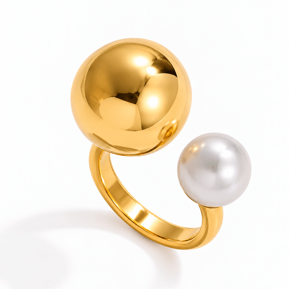 Pearl Duo Ring | Stainless Steel - B.Fancy