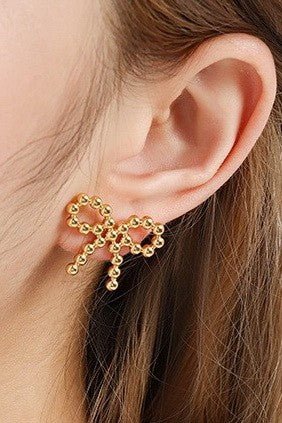 18k Stainless Steel Tarnish Free Bow Stud Earrings - B.Fancy