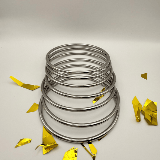 Silver Stainless Steel Bangle Set - B.Fancy