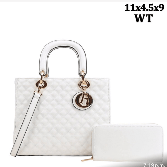 White Handbag and Wallet Set - B.Fancy